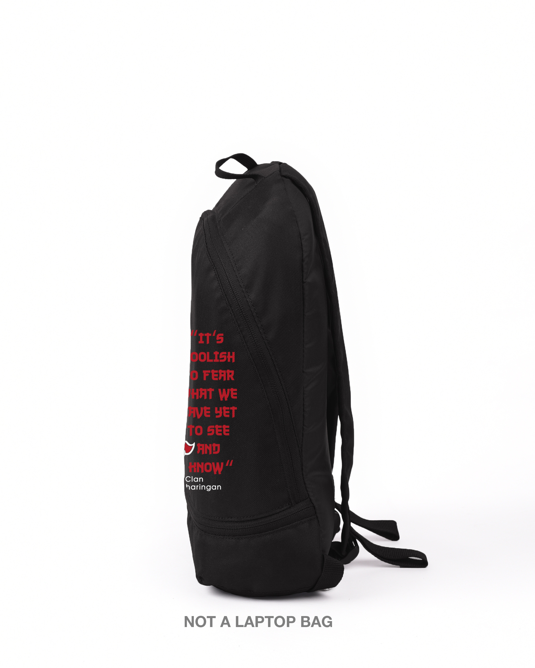 Shop Unisex Black Uchiha Sharingan Printed Small Backpack-Back