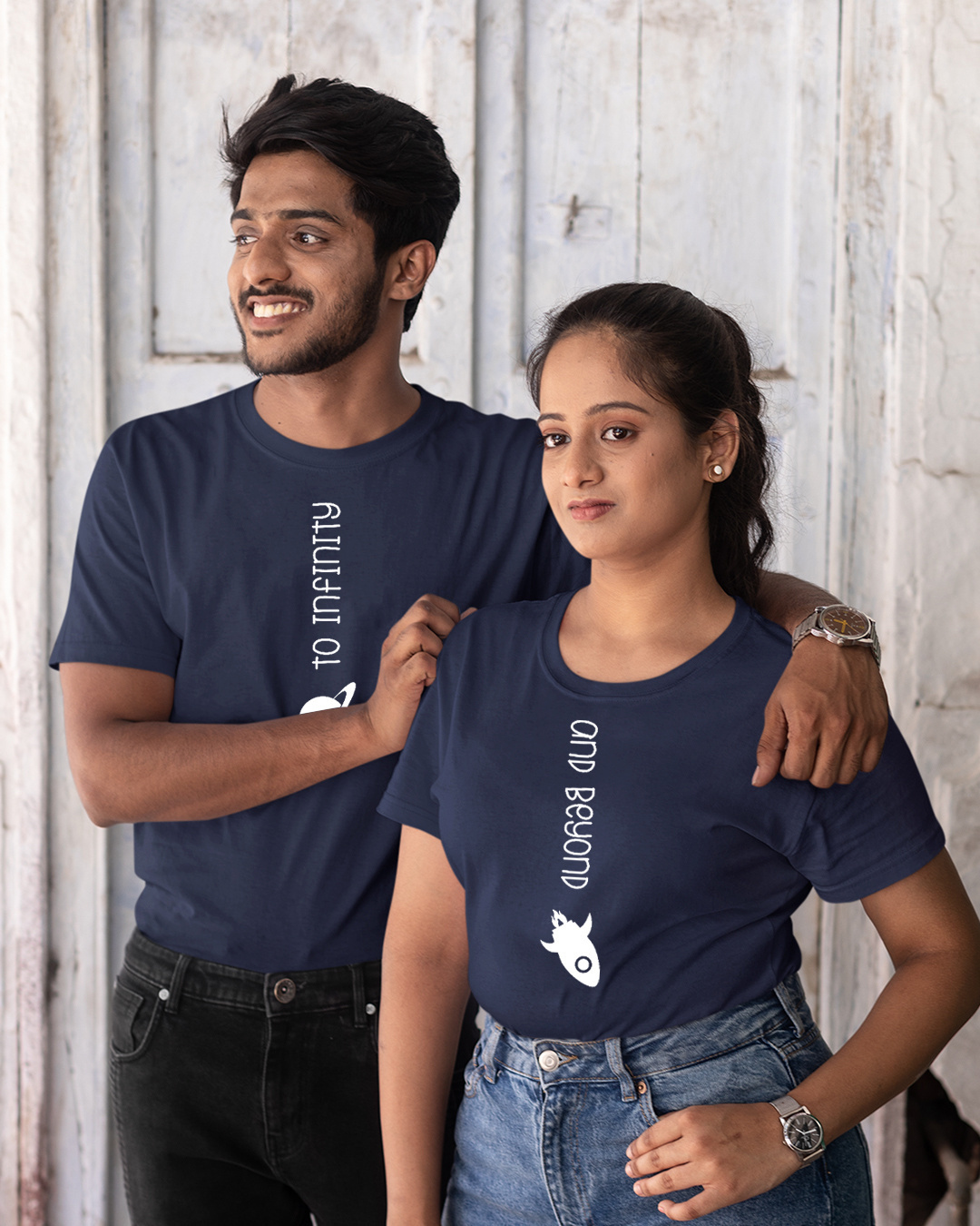 Buy Pack of 2 Unisex Blue Beyond Infinity Couple T shirt Online at Bewakoof