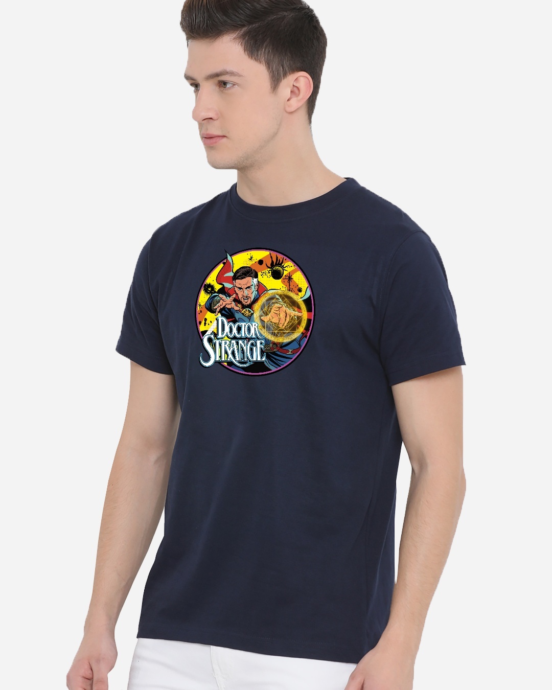 Shop Unisex Blue Doctor Strange Pop Art Graphic Printed T-shirt-Back