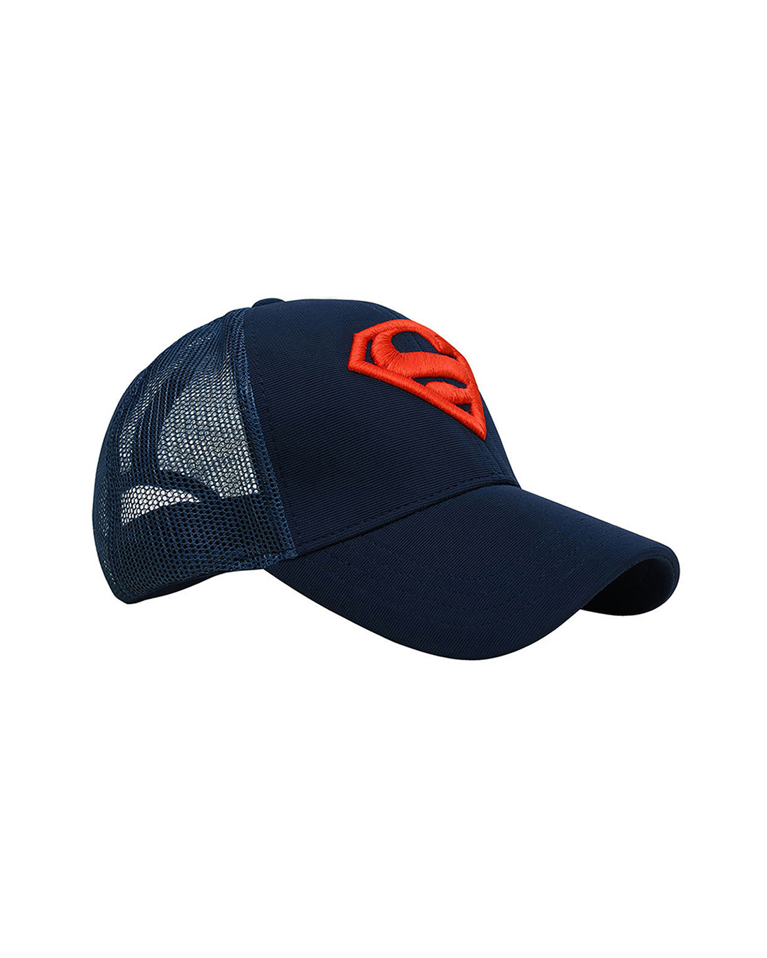 Shop Unisex Blue Superman 6 Panel Embroidered Trucker Cap-Back