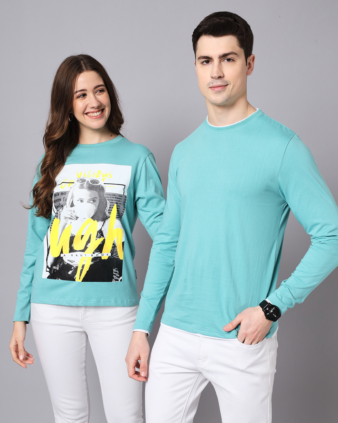 buy-pack-of-2-unisex-green-graphic-printed-couple-t-shirt-online-at