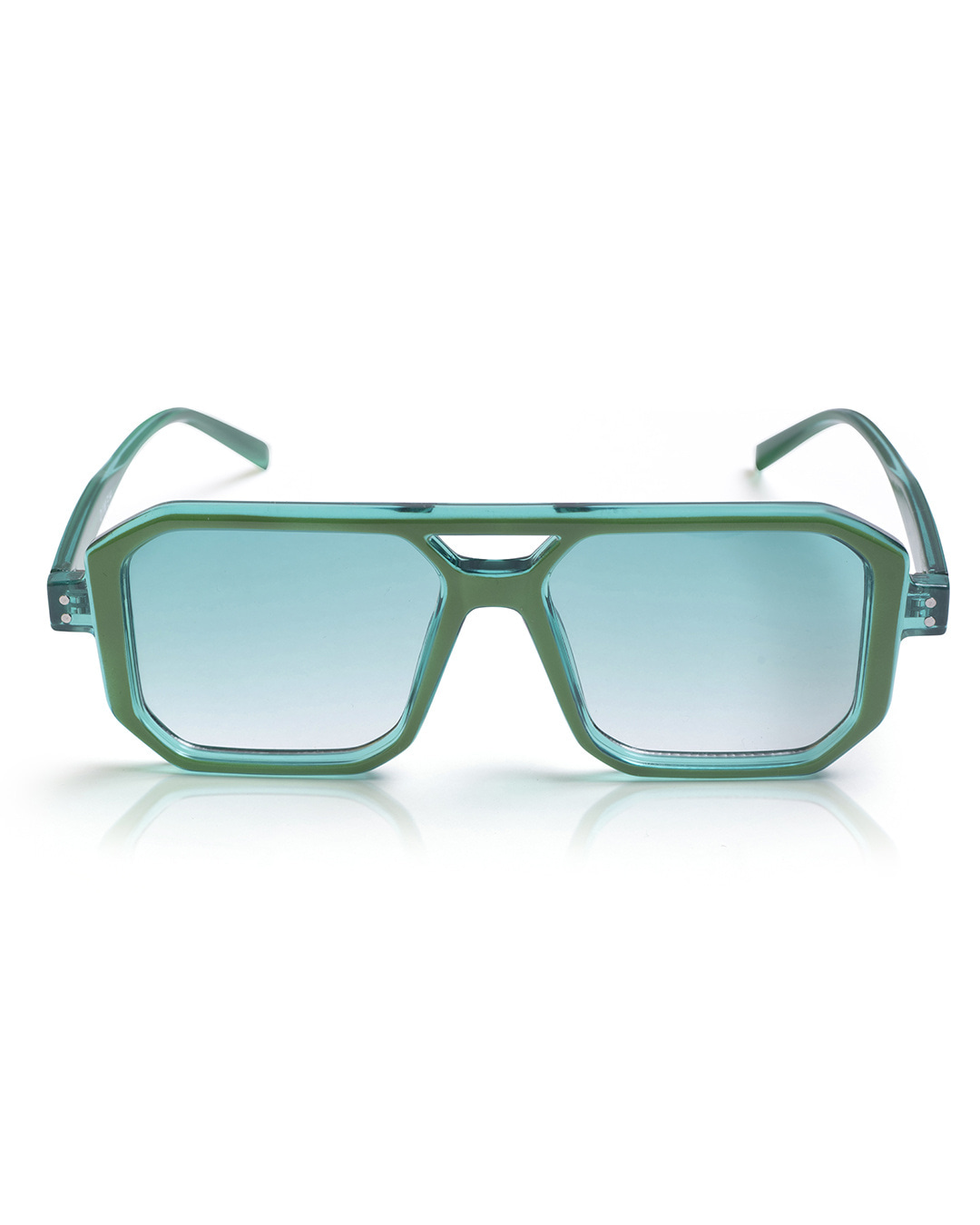 Shop Unisex Green Square UV Protected Lens Sunglasses-Back