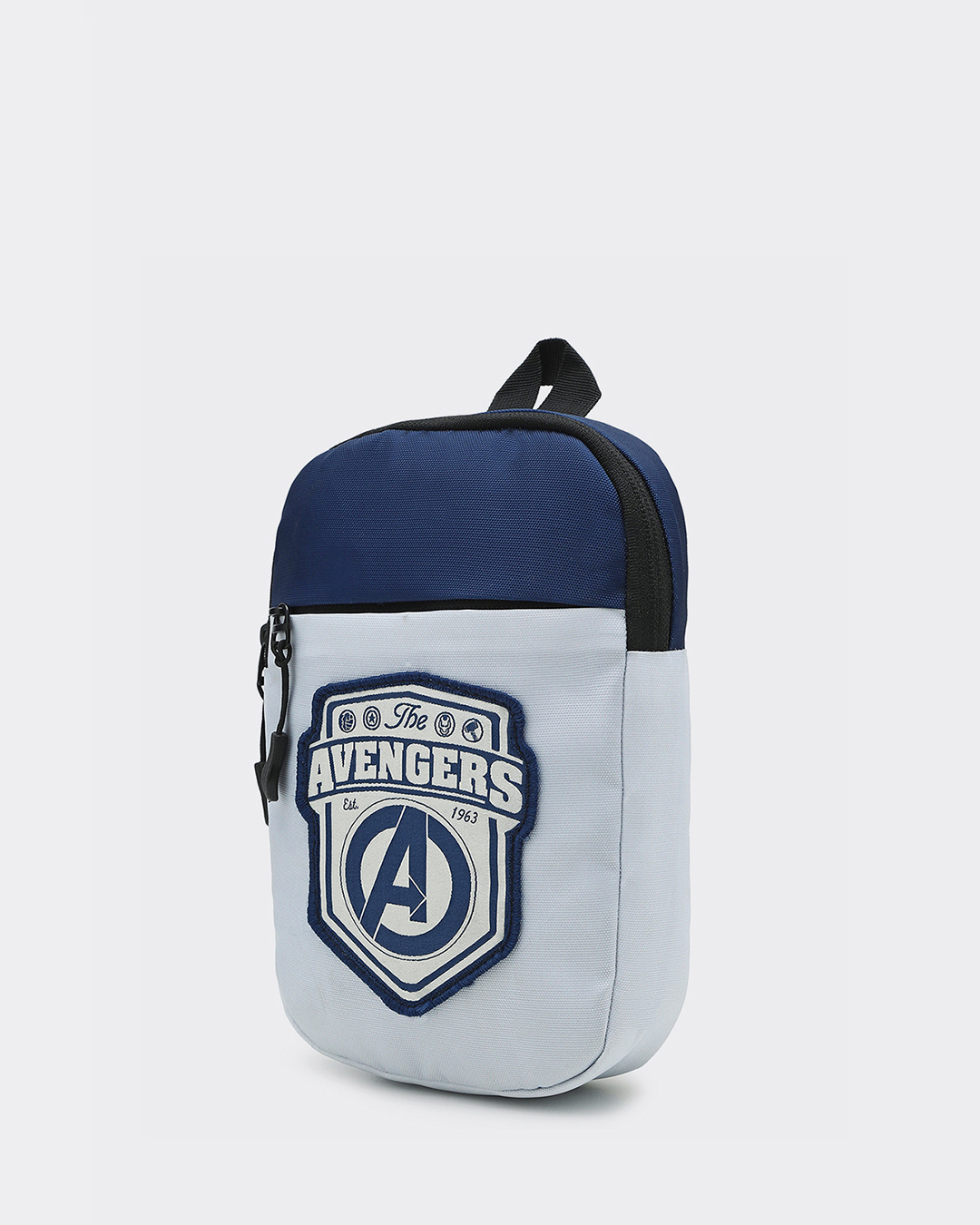 Shop Unisex Grey & Blue Avengers Printed Sling Bag-Back