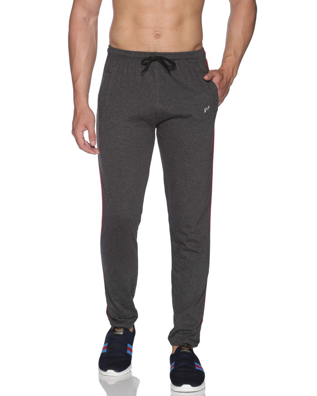 Shop Unisex Grey Relaxed Fit Track Pant-Front