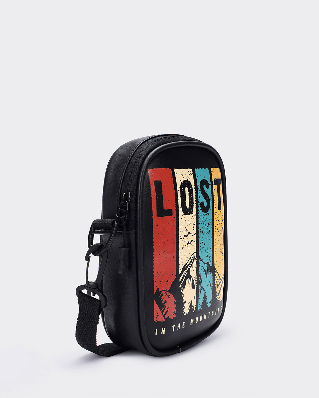 Shop Unisex Black Lost Printed Sling Bag-Back