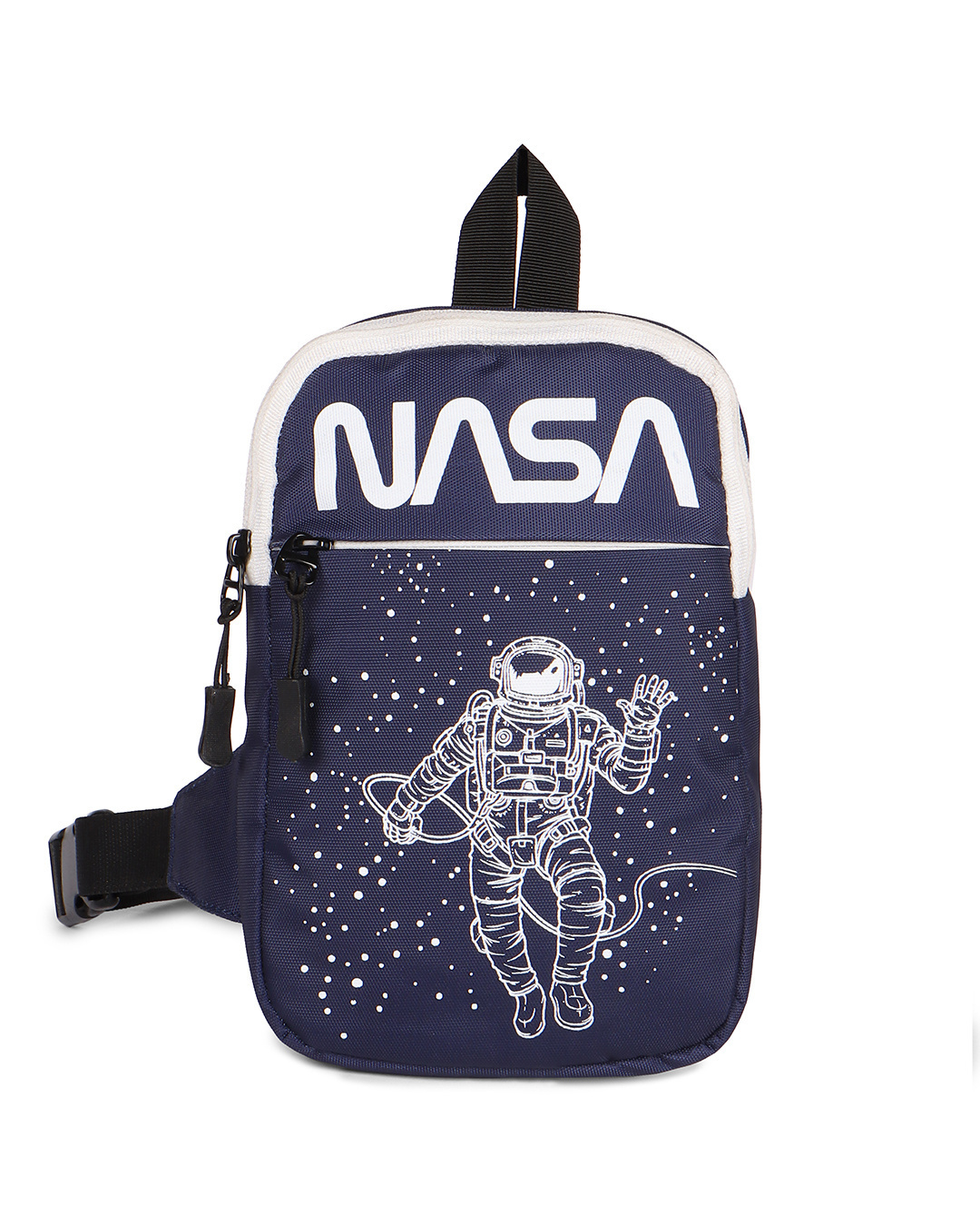 Shop Unisex Blue Nasa In Space Printed Sling Bag-Back