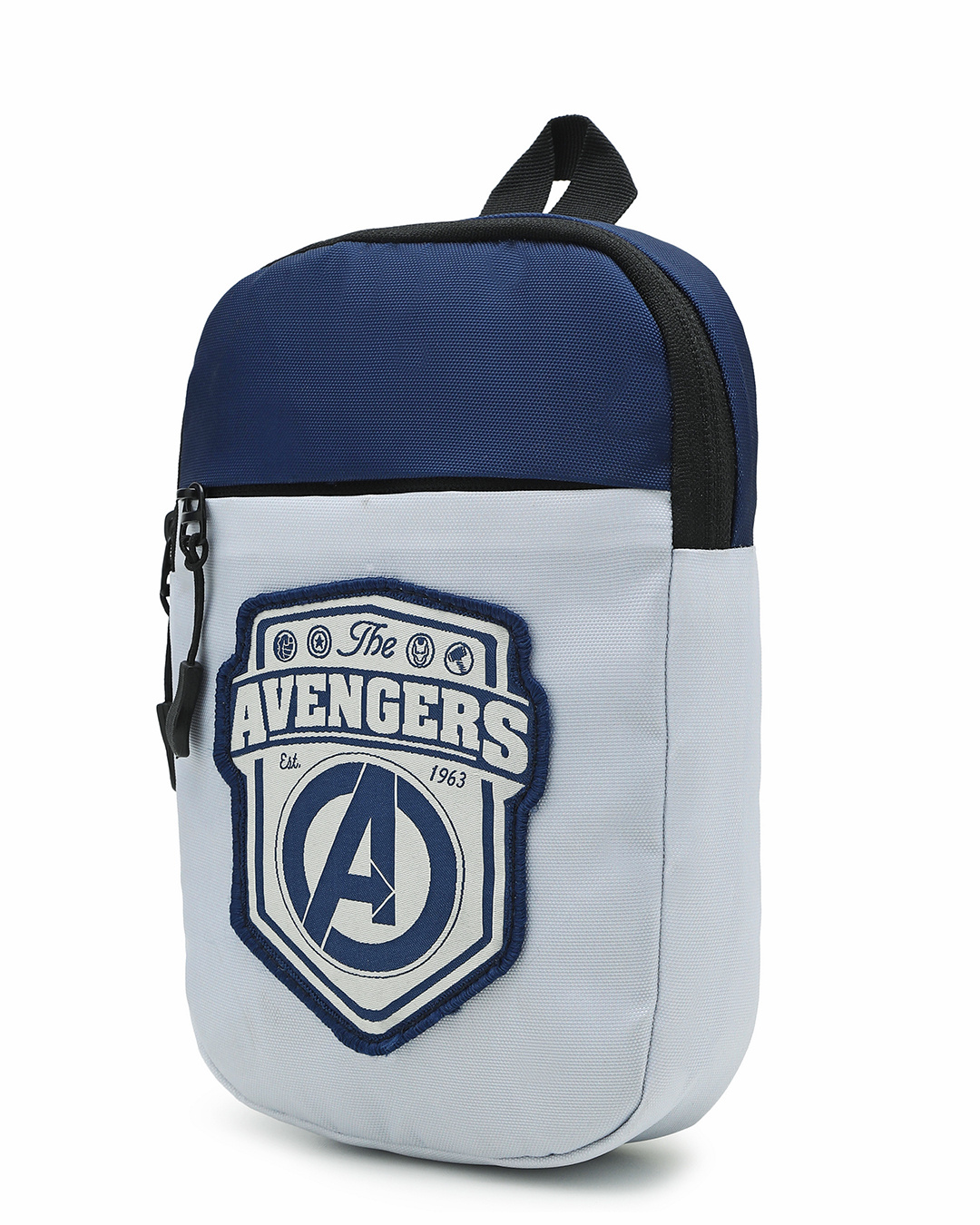 Shop Unisex Grey & Blue Avengers Printed Sling Bag-Back