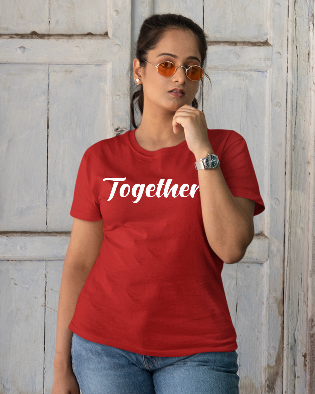 Shop Pack of 2 Unisex Red Better Together Couple T-shirt-Back