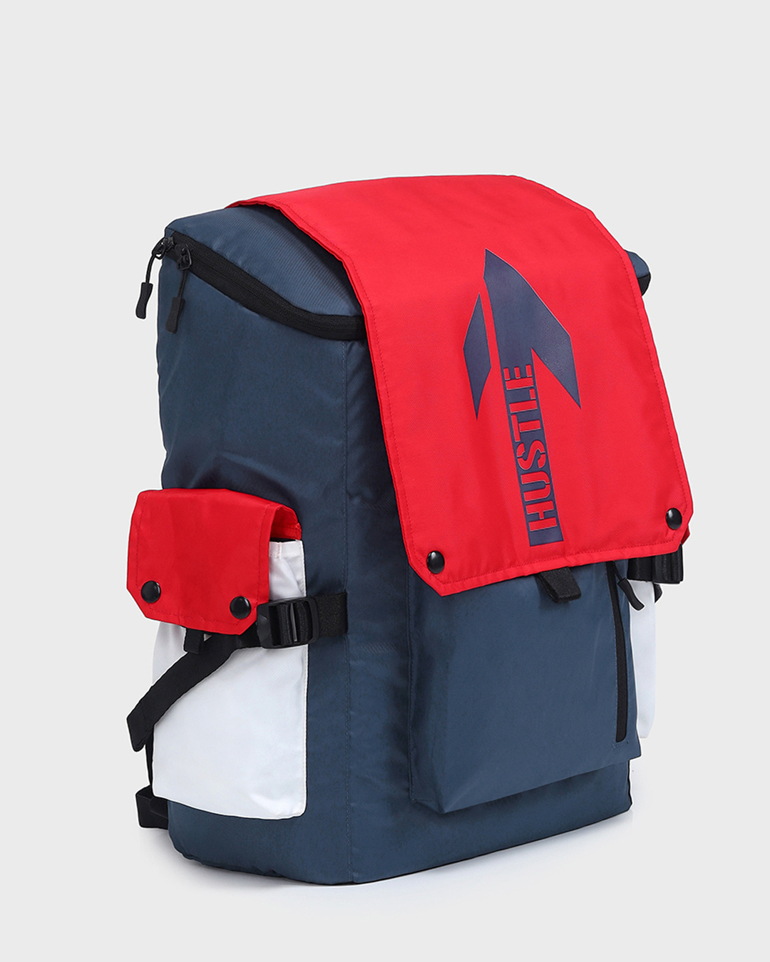 Shop Unisex Red & Blue Hustle Printed Backpack-Back