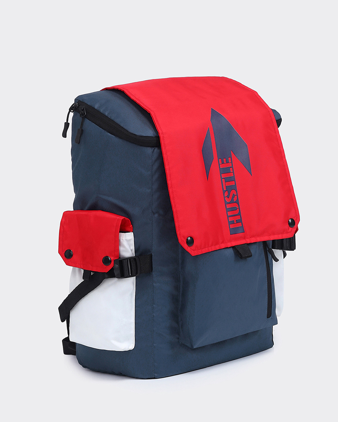 Shop Unisex Red & Blue Hustle Printed Laptop Backpack-Back