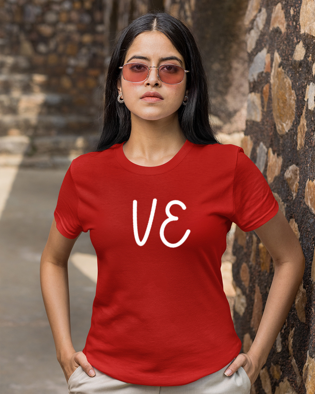 Shop Pack of 2 Unisex Red Love Couple T-shirt-Back