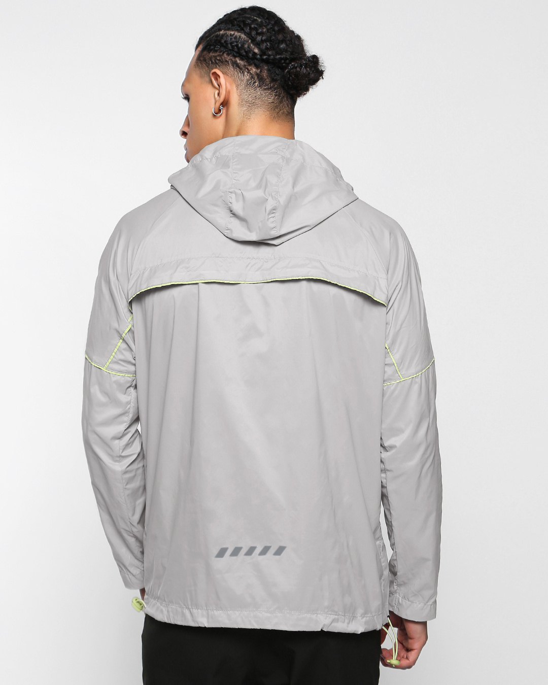 Shop Unisex Grey Windcheater Jacket-Back
