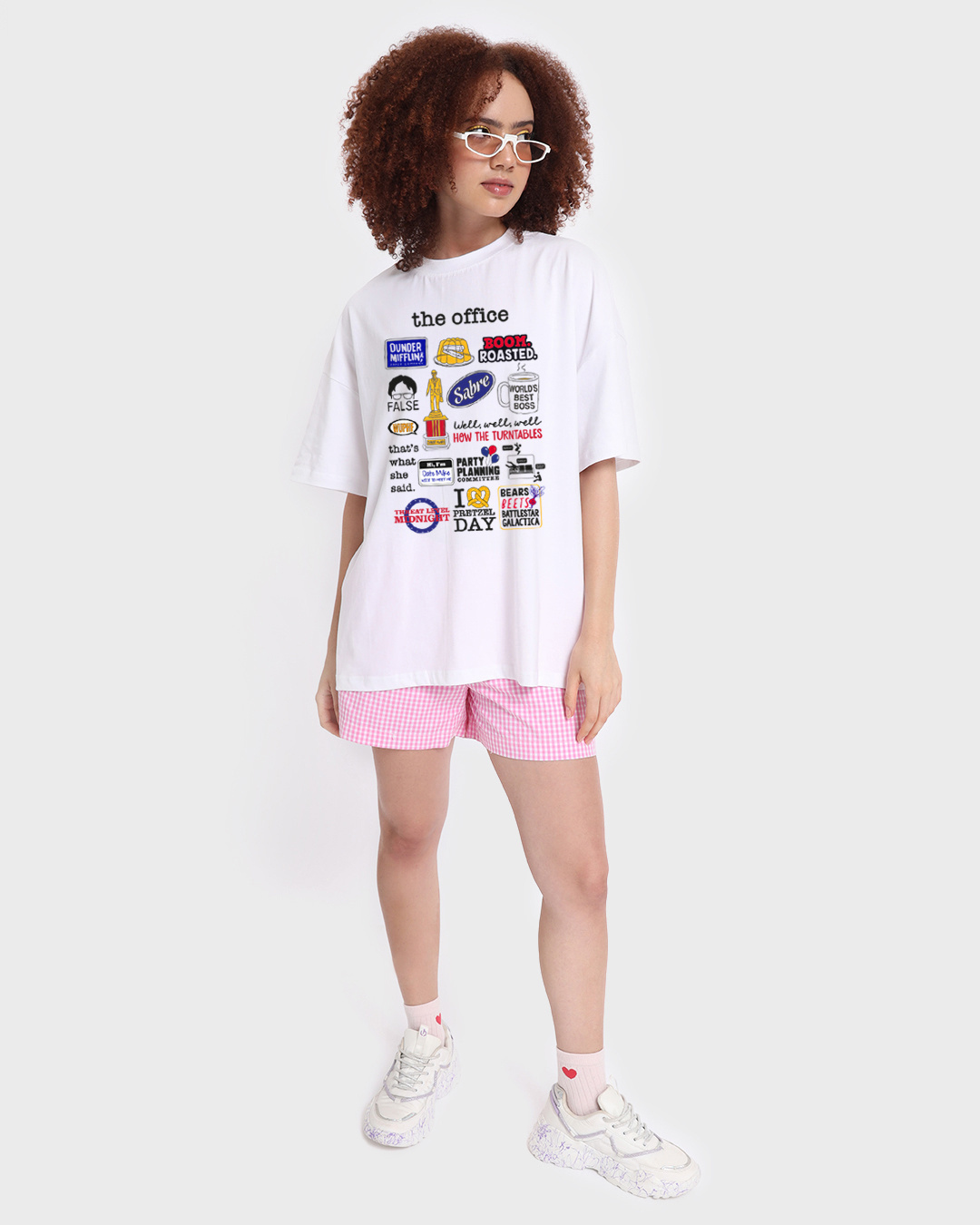 Buy Unisex White The Office Doodle Graphic Printed Oversized T-shirt Online  at Bewakoof