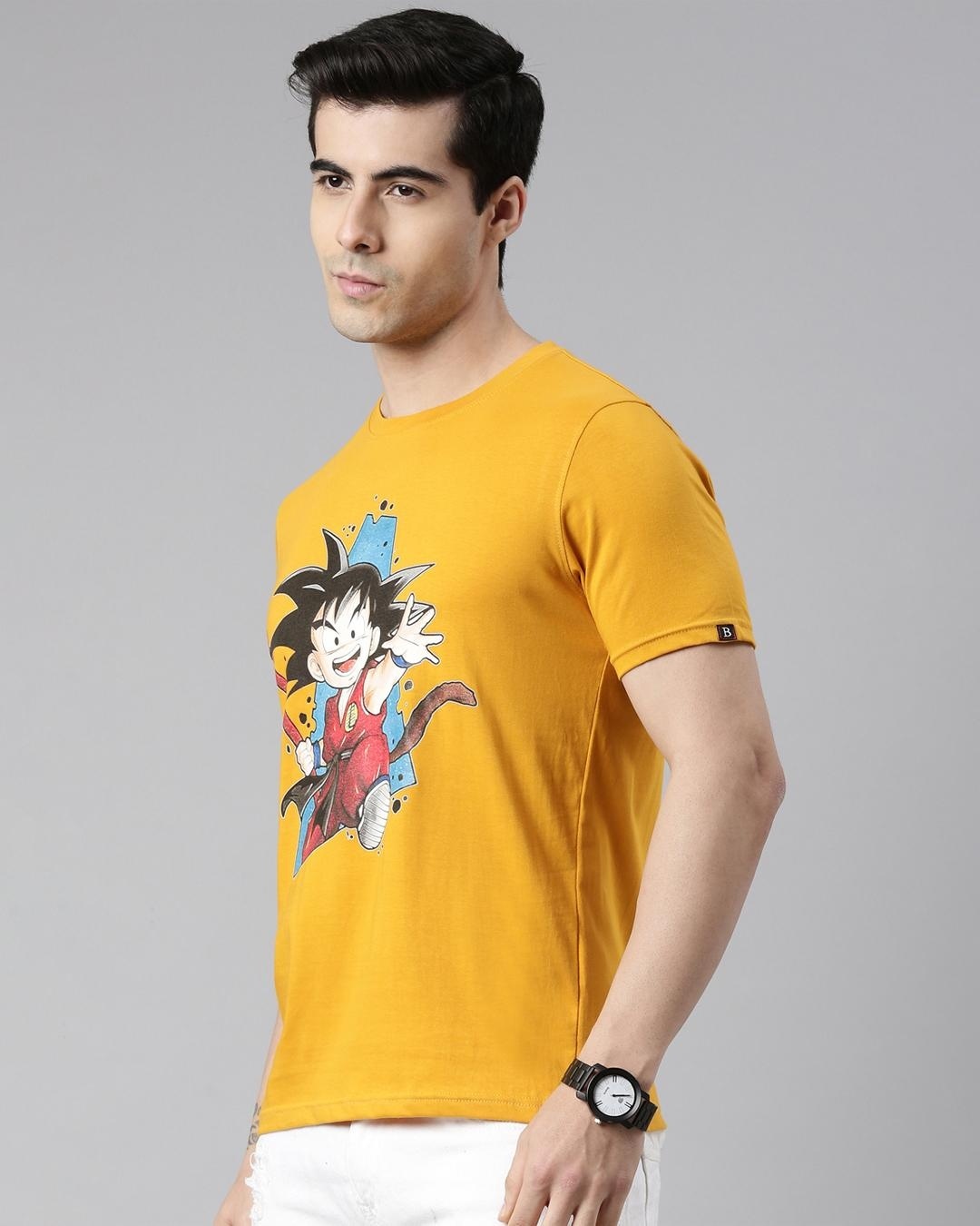 Shop Unisex Yellow Dragon Ball Z - Goku Kid Graphic Printed Anime T-shirt-Back