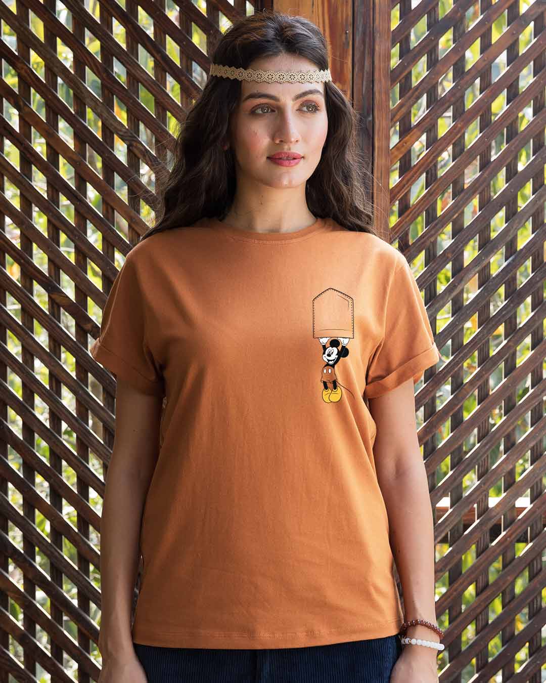 Shop Upside Down Mickey Boyfriend T-Shirt (DL)-Back