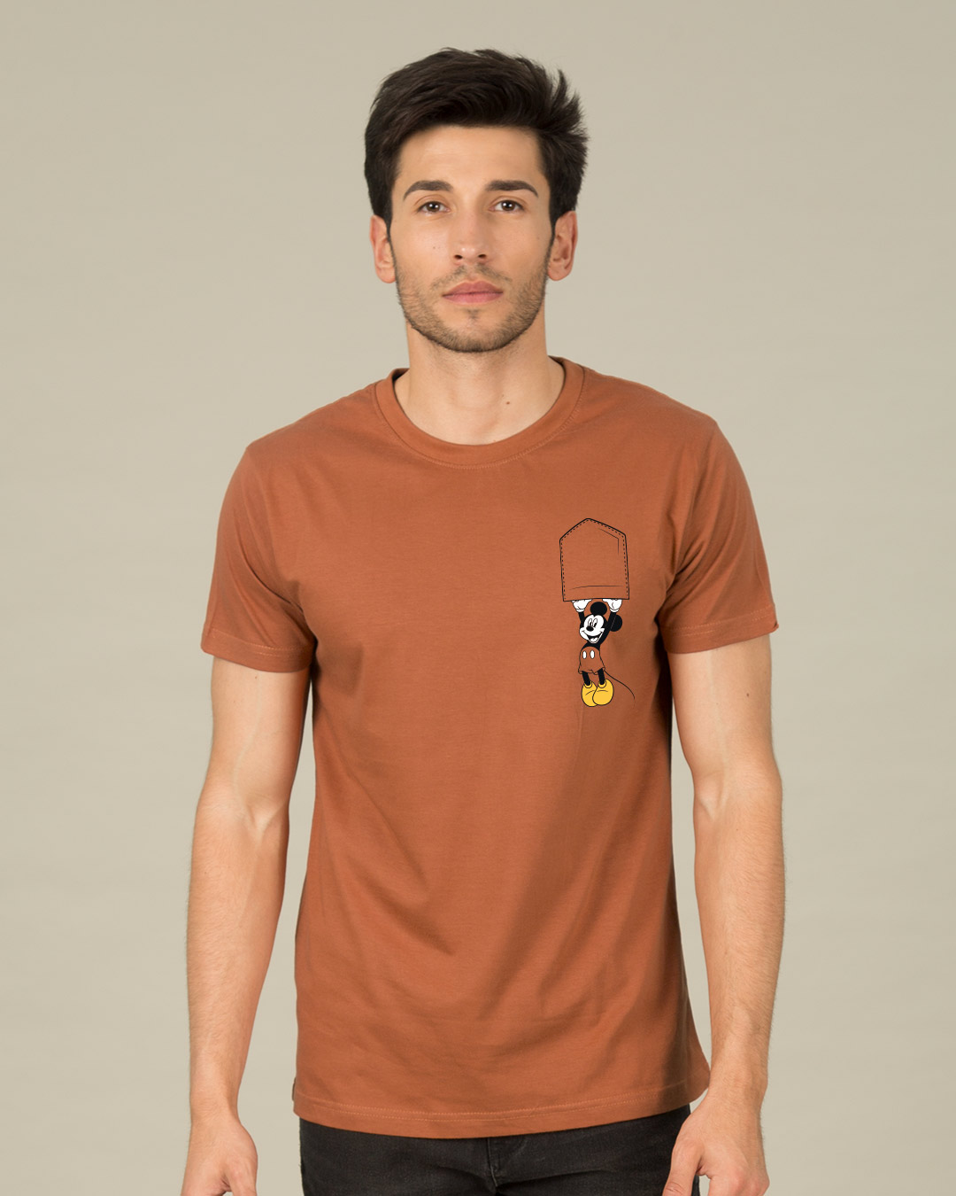 Shop Upside Down Mickey Half Sleeve T-Shirt (DL)-Back