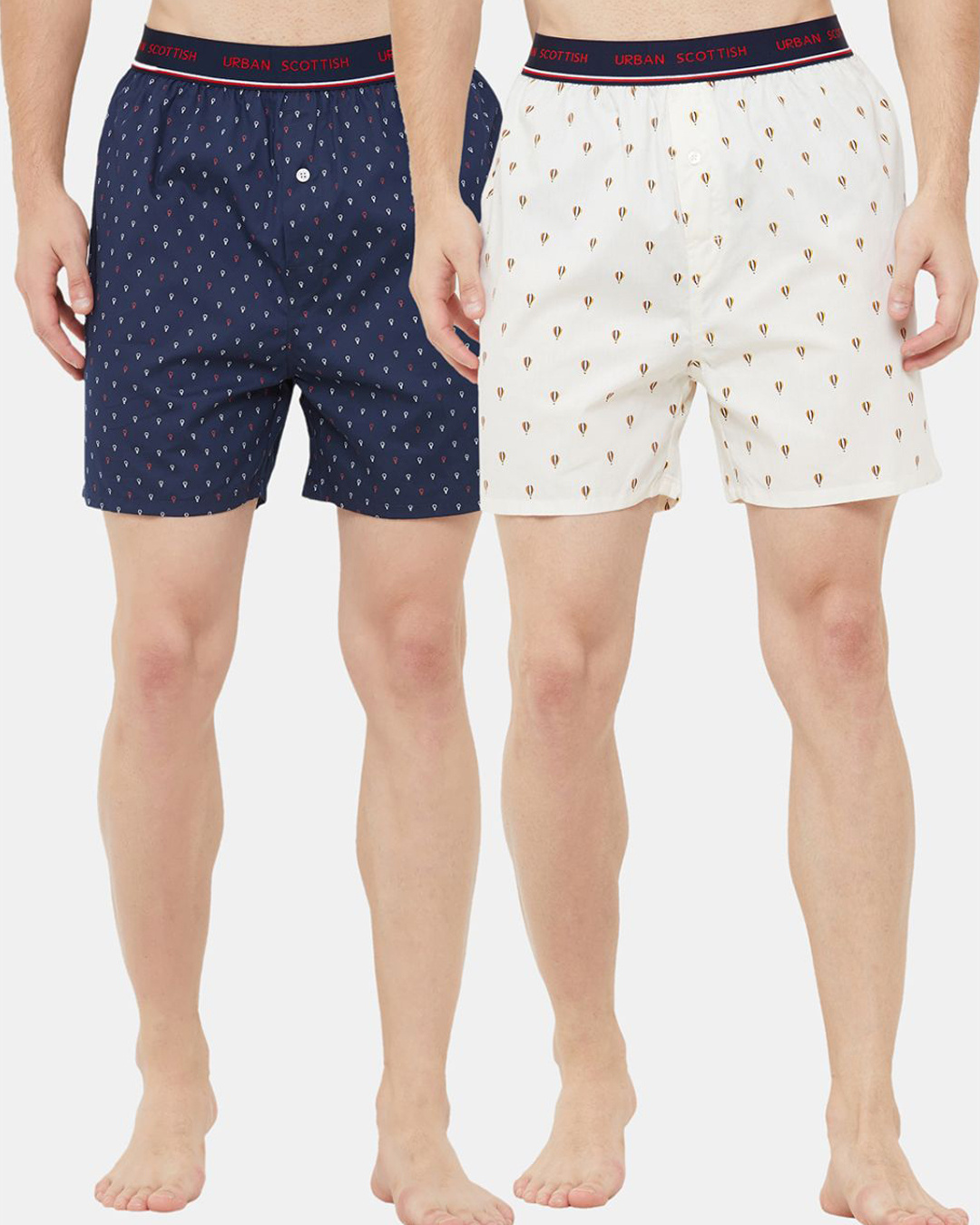 Shop Men's Cotton Printed Boxers Pack Of 2-Front