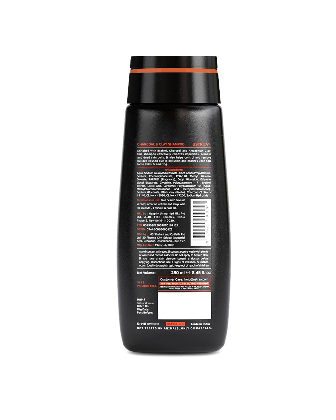Shop Charcoal & Clay Shampoo   250 Ml-Back