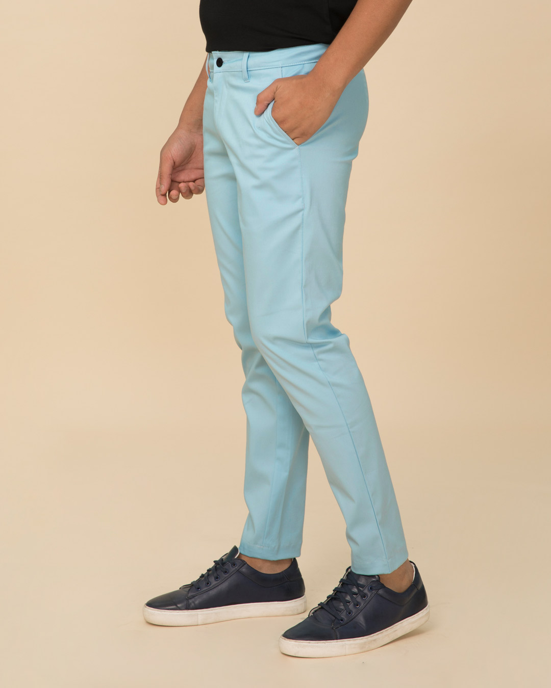 Shop Utah Sky Blue Slim Fit Cotton Chino Pants-Back
