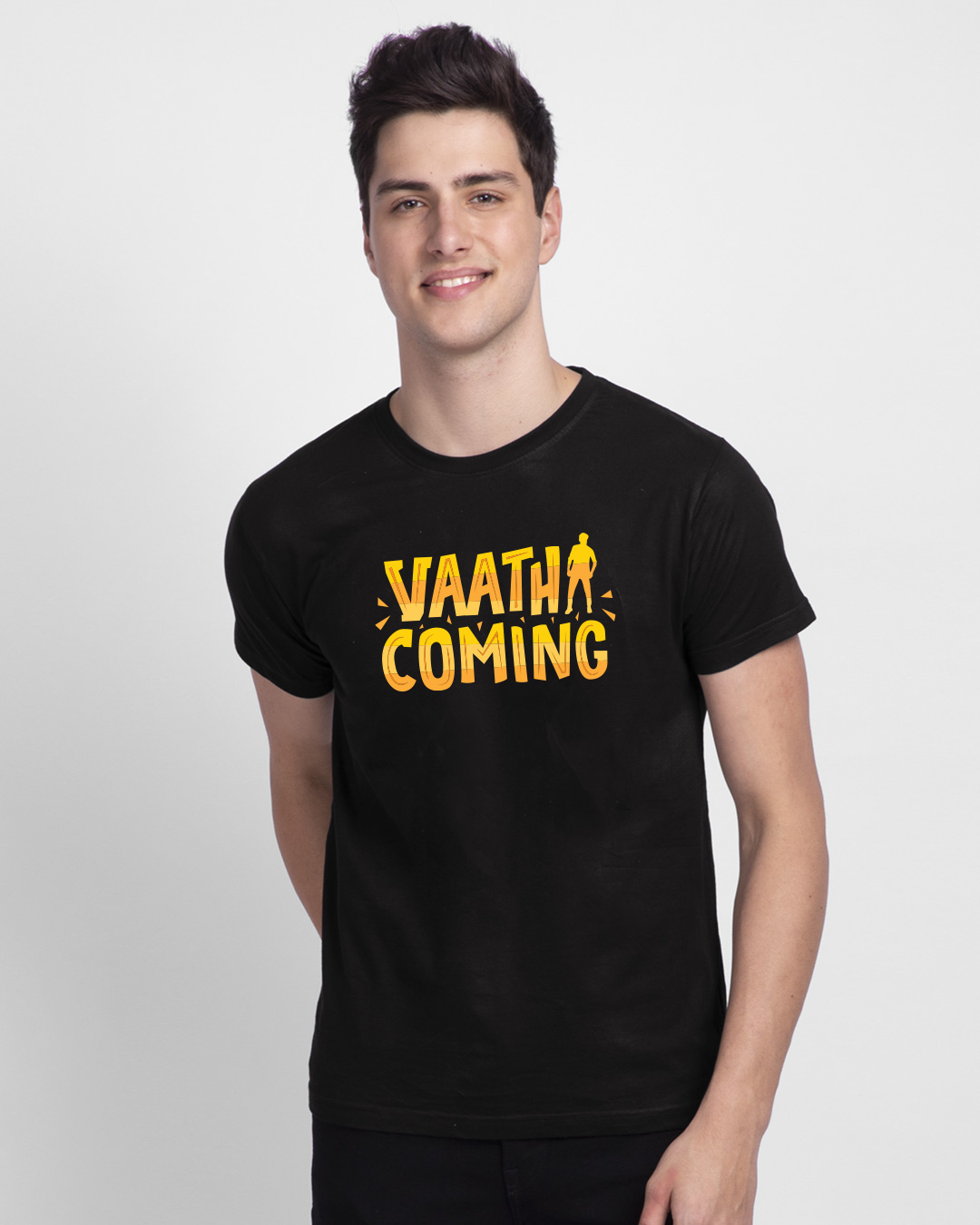 Shop Vaathi Coming Half Sleeve T-Shirt Black-Back