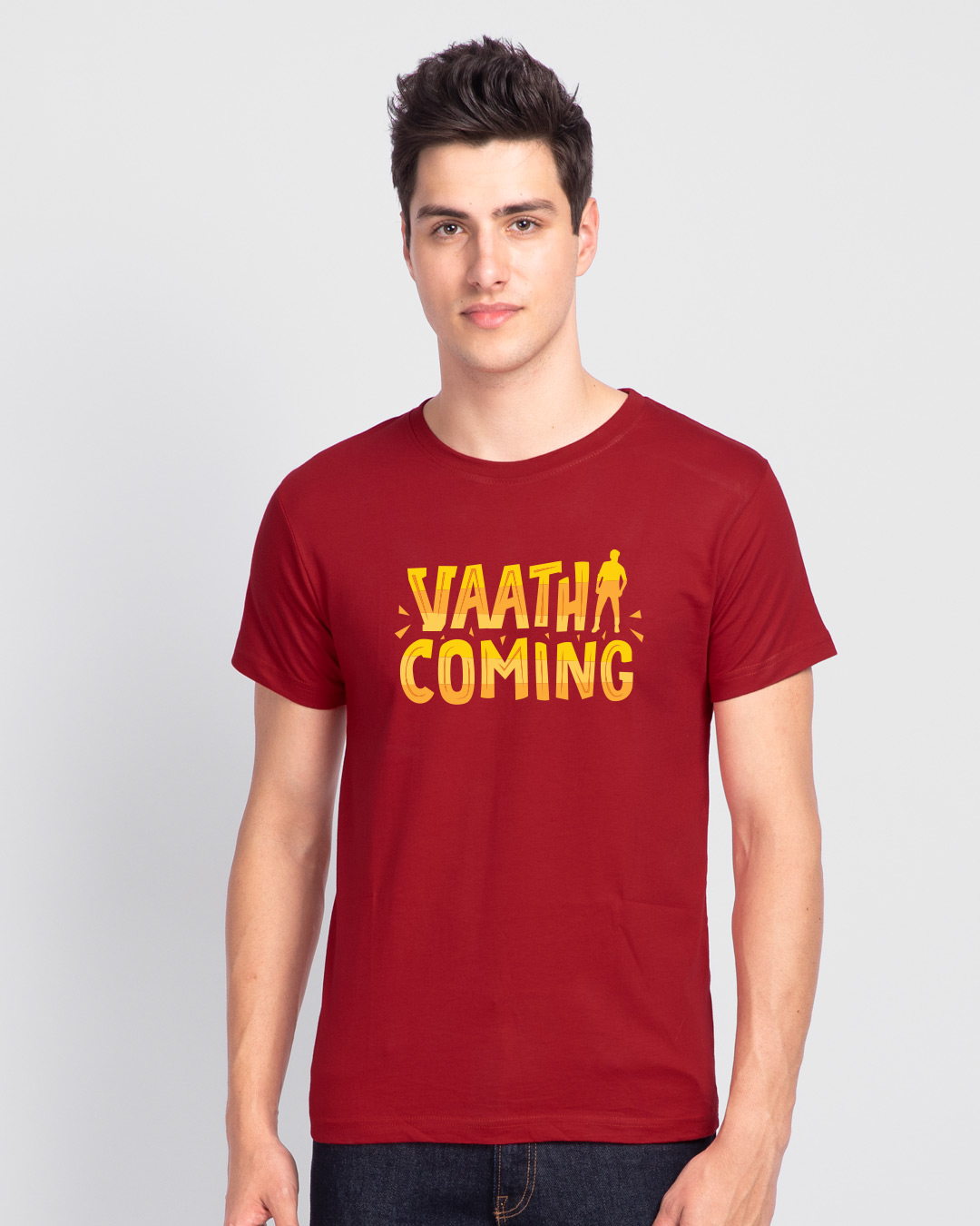Shop Vaathi Coming Half Sleeve T-Shirt Bold Red-Back