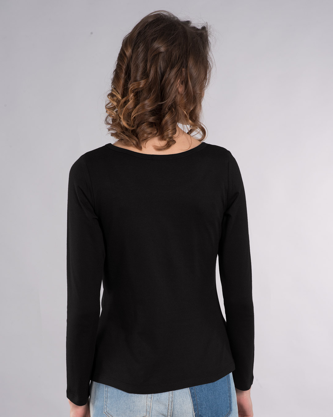 Shop Vacation Mode On Scoop Neck Full Sleeve T-Shirt-Back