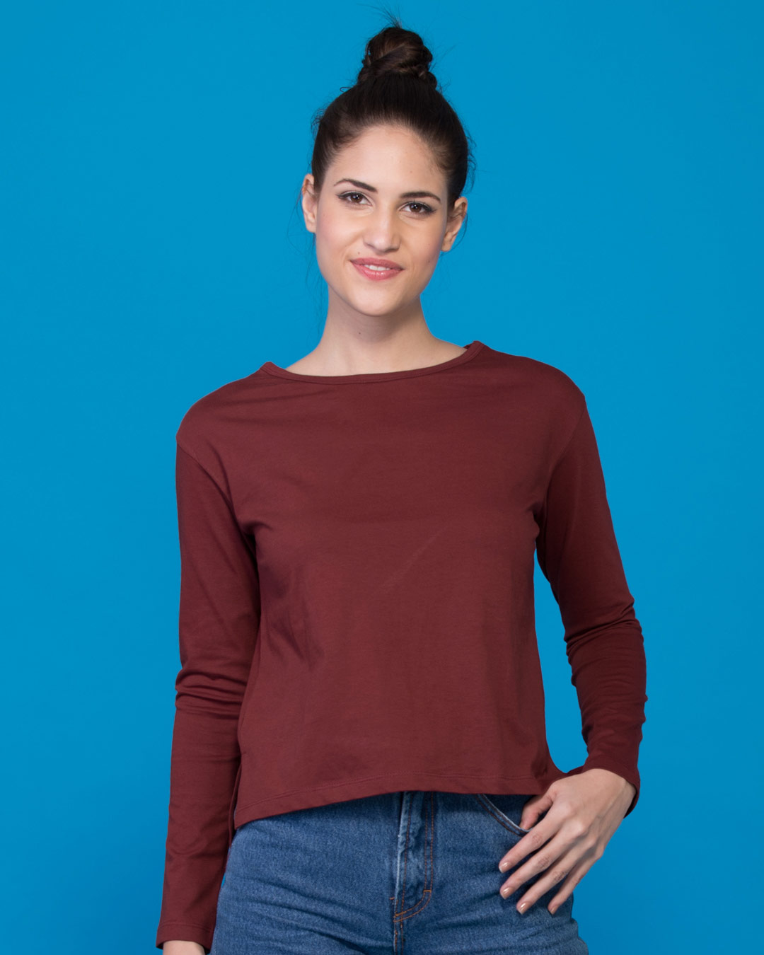 Buy Varsity Maroon Full Sleeve T-Shirt for Women Online at Bewakoof