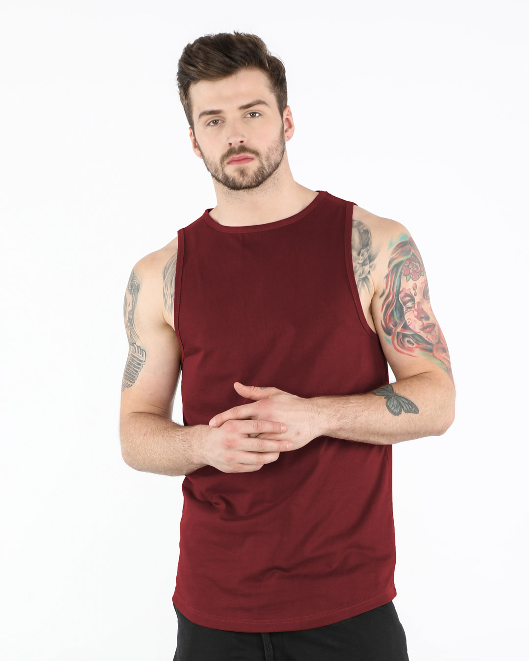 Buy Varsity Maroon Longline Vest for Men maroon Online at Bewakoof