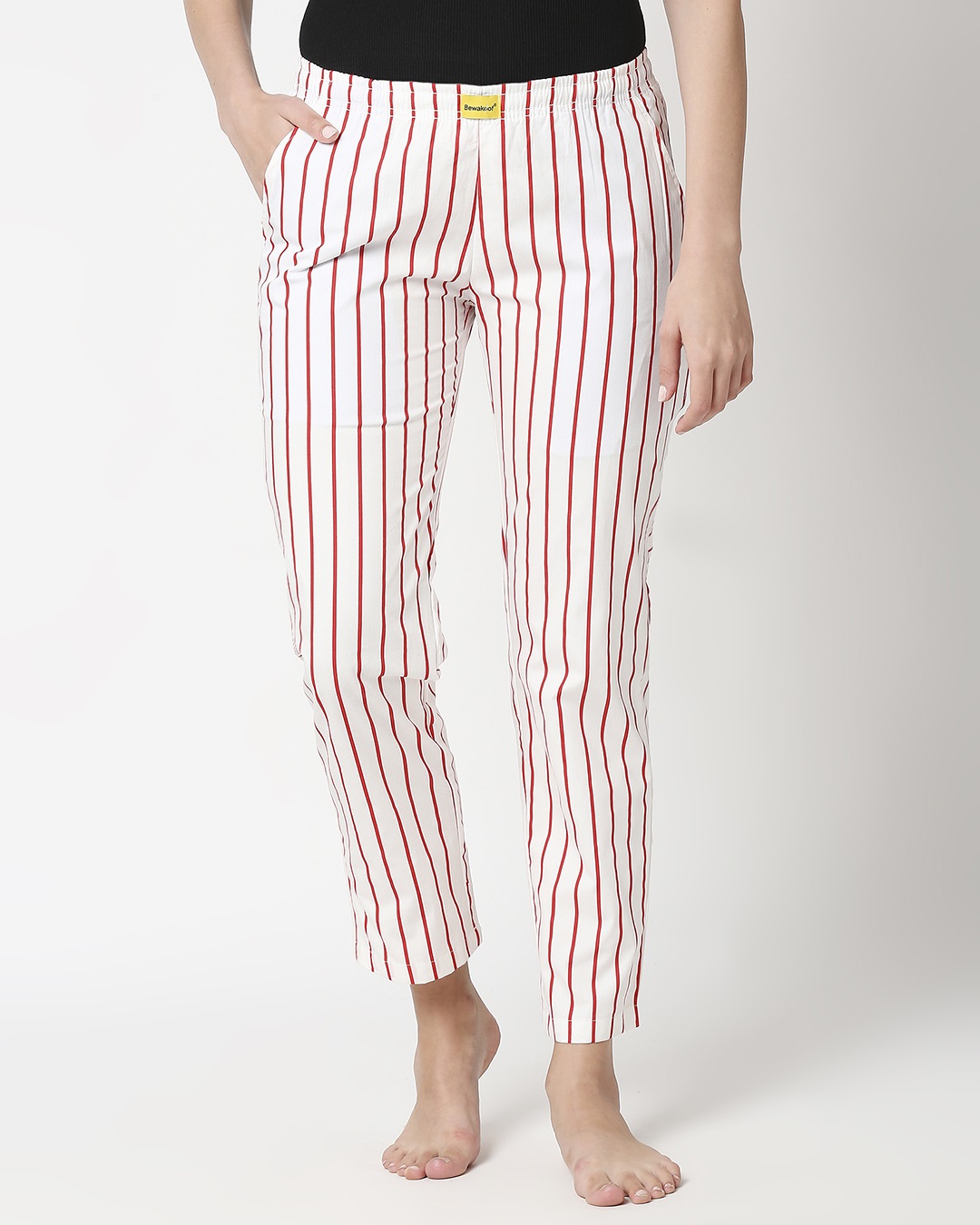Shop Women's Retro Red Stripe Pyjamas-Back