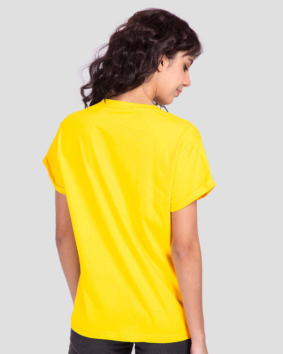 Shop Vath Thi Gujarati Boyfriend T-Shirt Pineapple Yellow-Back