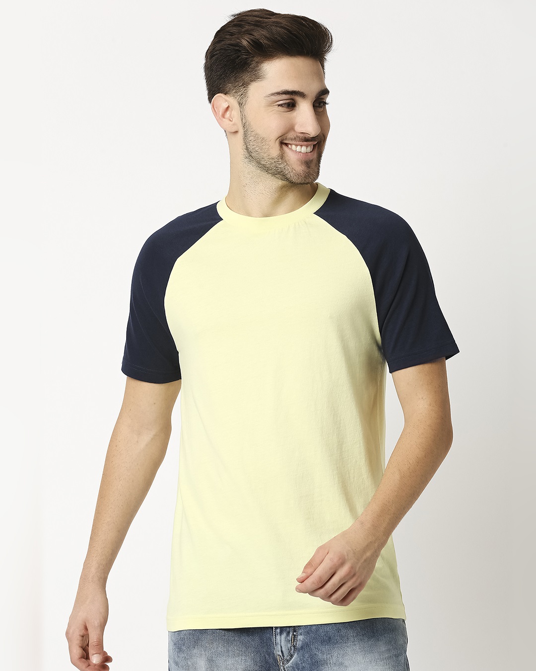 Shop Vax Yellow Raglan Half Sleeves T-Shirt-Back