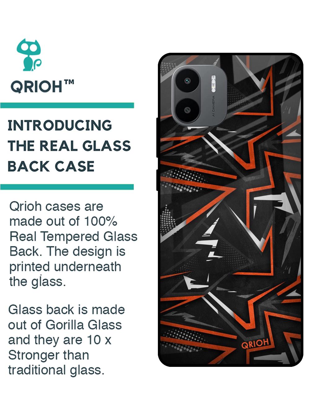Shop Vector Art Printed Premium Glass Case for Redmi A1plus (Shock Proof,Scratch Resistant)-Back