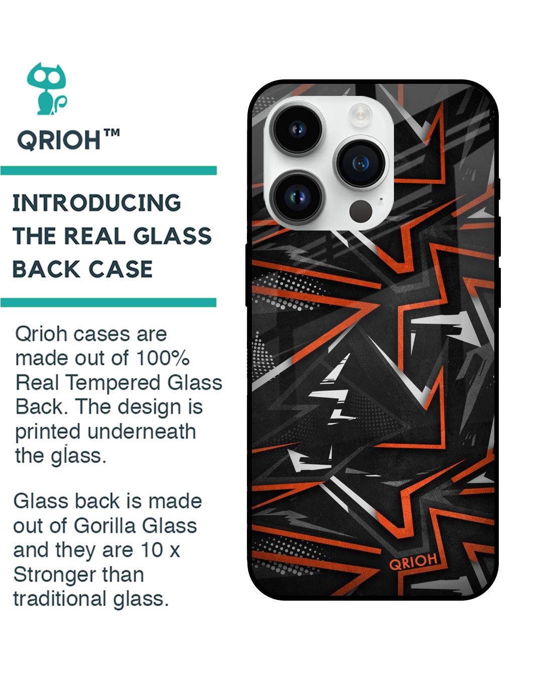 Shop Vector Art Printed Premium Glass Cover for Apple iPhone 14 Pro (Shock Proof, Scratch Resistant)-Back
