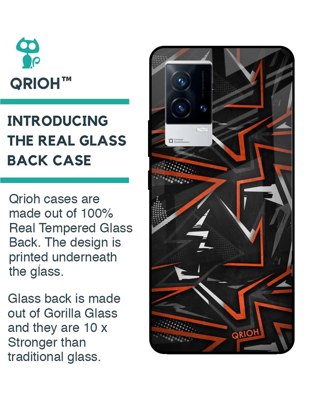 Shop Vector Art Printed Premium Glass Cover for IQOO9 5G (Shock Proof, Scratch Resistant)-Back