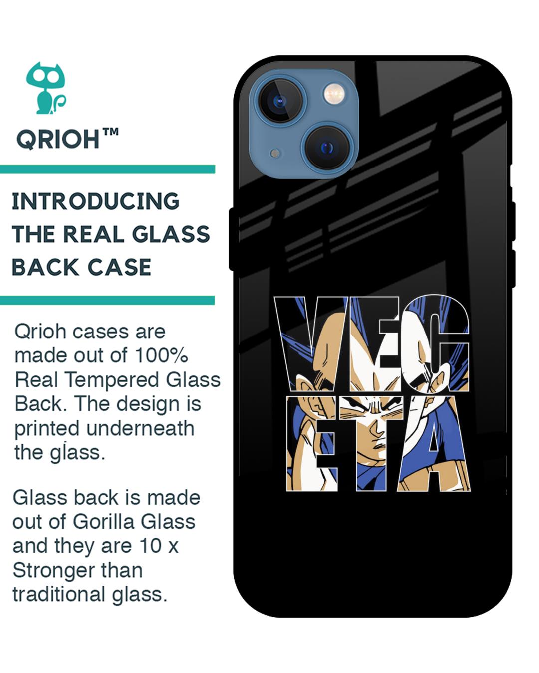 Shop Vegeta Clipart Premium Glass Case for Apple iPhone 13 (Shock Proof,Scratch Resistant)-Back