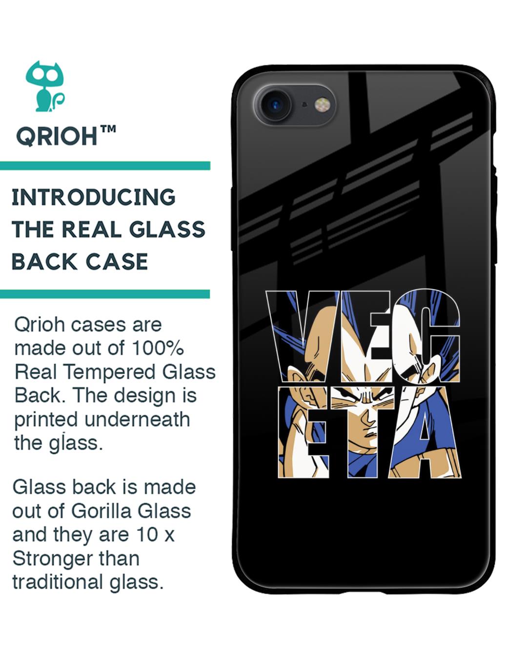 Shop Vegeta Clipart Premium Glass Case for Apple iPhone 7 (Shock Proof,Scratch Resistant)-Back