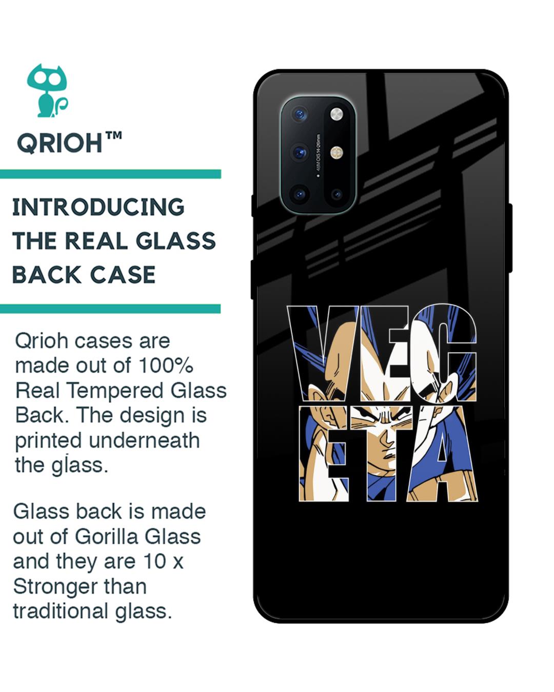 Shop Vegeta Clipart Premium Glass Case for OnePlus 8T (Shock Proof,Scratch Resistant)-Back