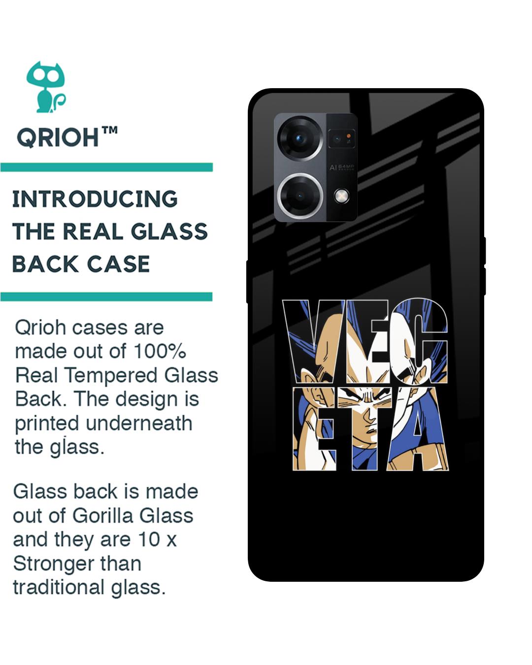 Shop Vegeta Clipart Premium Glass Case for Oppo F21s Pro (Shock Proof,Scratch Resistant)-Back