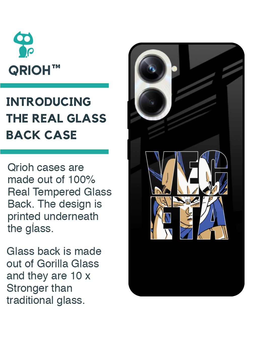 Shop Vegeta Clipart Premium Glass Case for Realme 10 Pro 5G(Shock Proof, Scratch Resistant)-Back