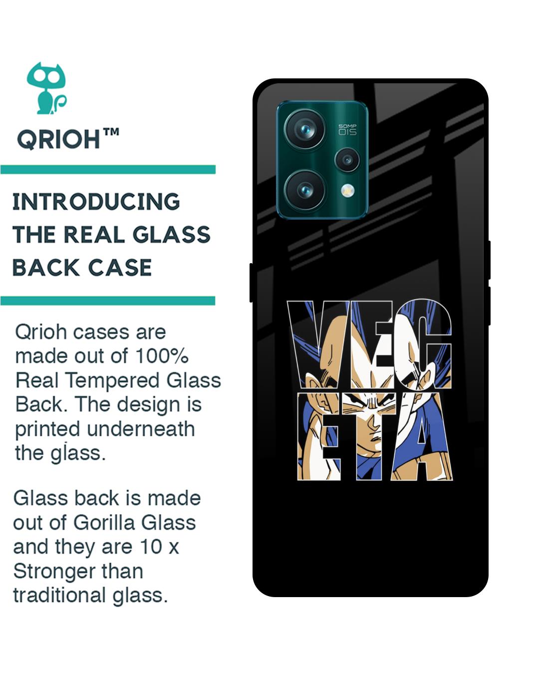 Shop Vegeta Clipart Premium Glass Case for Realme 9 Pro 5G (Shock Proof,Scratch Resistant)-Back