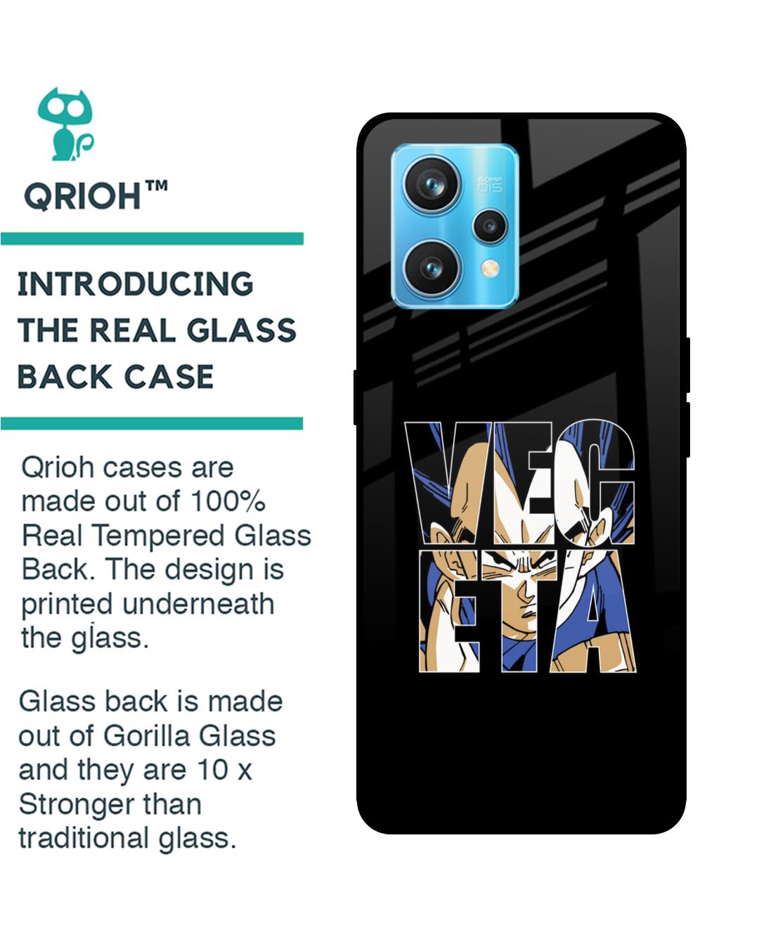 Shop Vegeta Clipart Premium Glass Case for Realme 9 Pro Plus(Shock Proof, Scratch Resistant)-Back