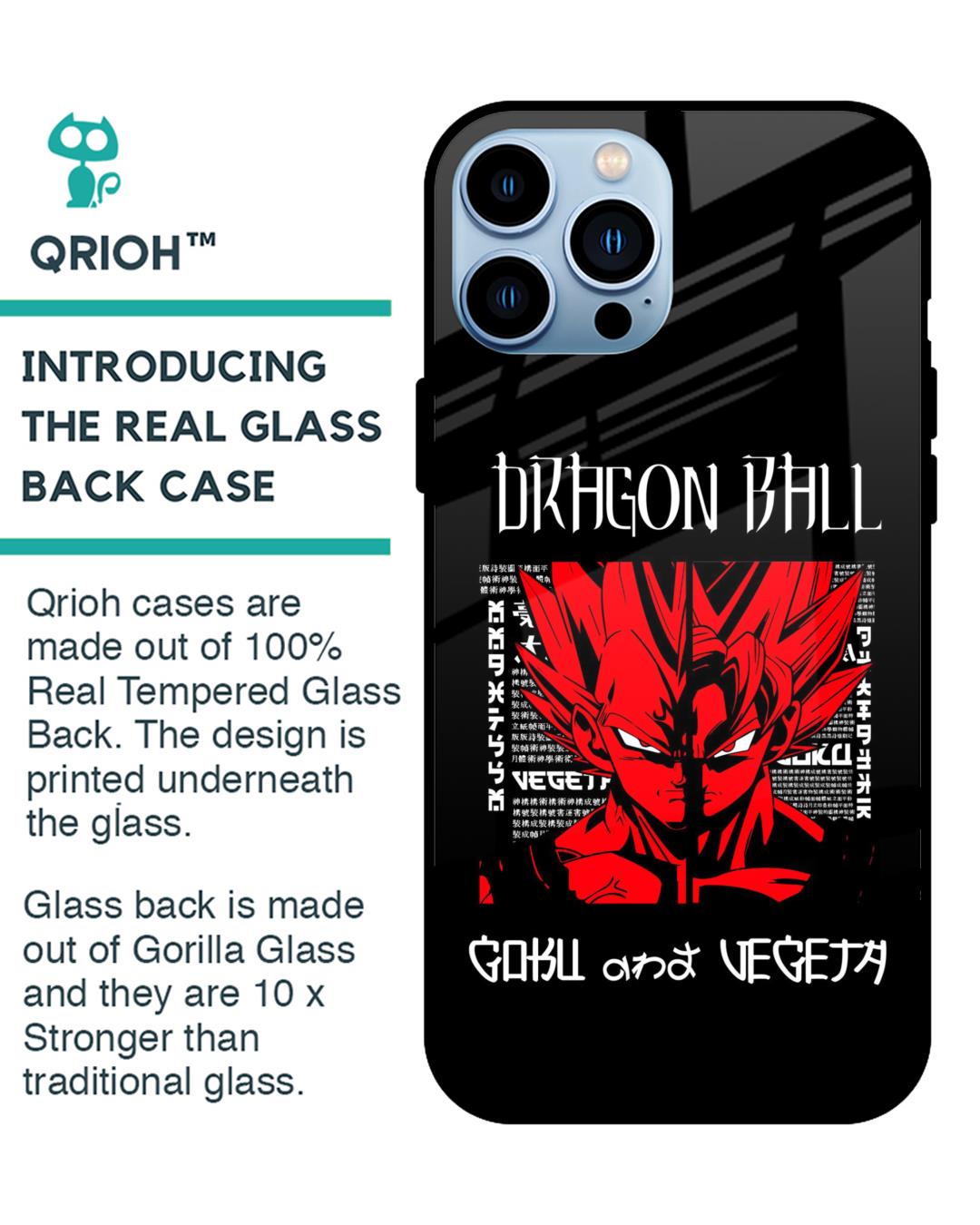 Shop Vegeta & Goku Premium Glass Case for Apple iPhone 13 Pro (Shock Proof,Scratch Resistant)-Back