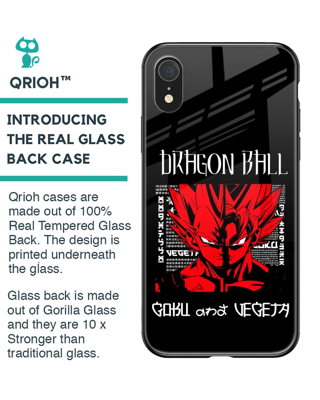Shop Vegeta & Goku Premium Glass Case for Apple iPhone XR (Shock Proof,Scratch Resistant)-Back