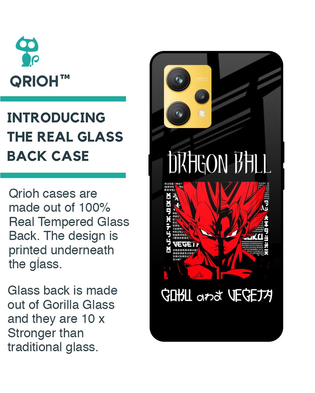 Shop Vegeta & Goku Premium Glass Case for Realme 9(Shock Proof, Scratch Resistant)-Back