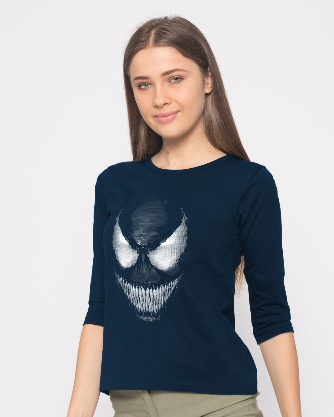 Shop Venom Dark Round Neck 3/4th Sleeve T-Shirt (SPL)-Back