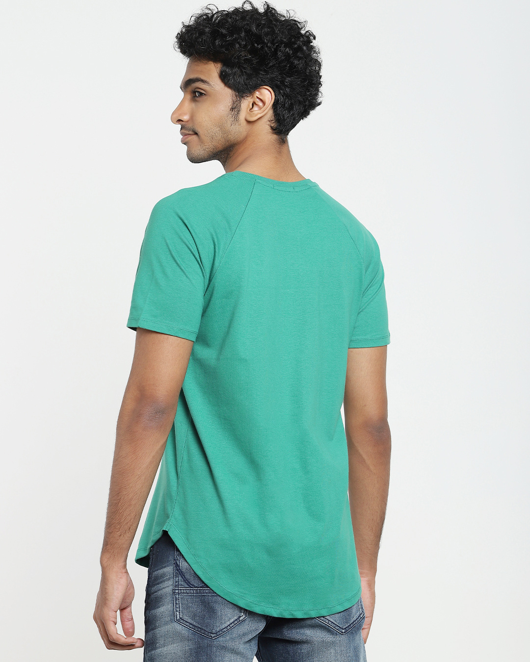 Shop Verdant Green Apple Cut Raglan Half Sleeve T-Shirt-Back