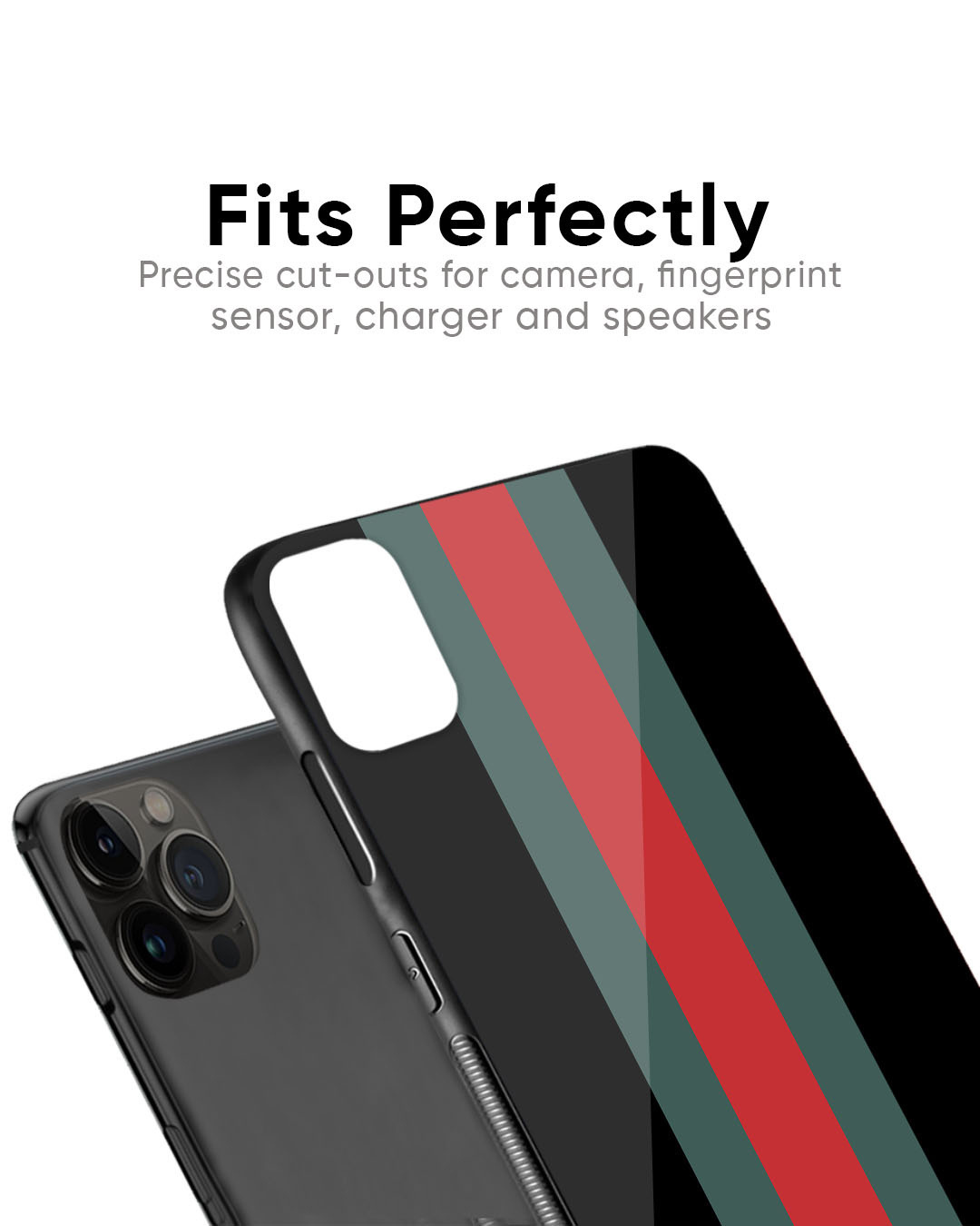Shop Vertical Stripes Premium Glass Case for Apple iPhone 15 Plus (Shock Proof, Scratch Resistant)-Back