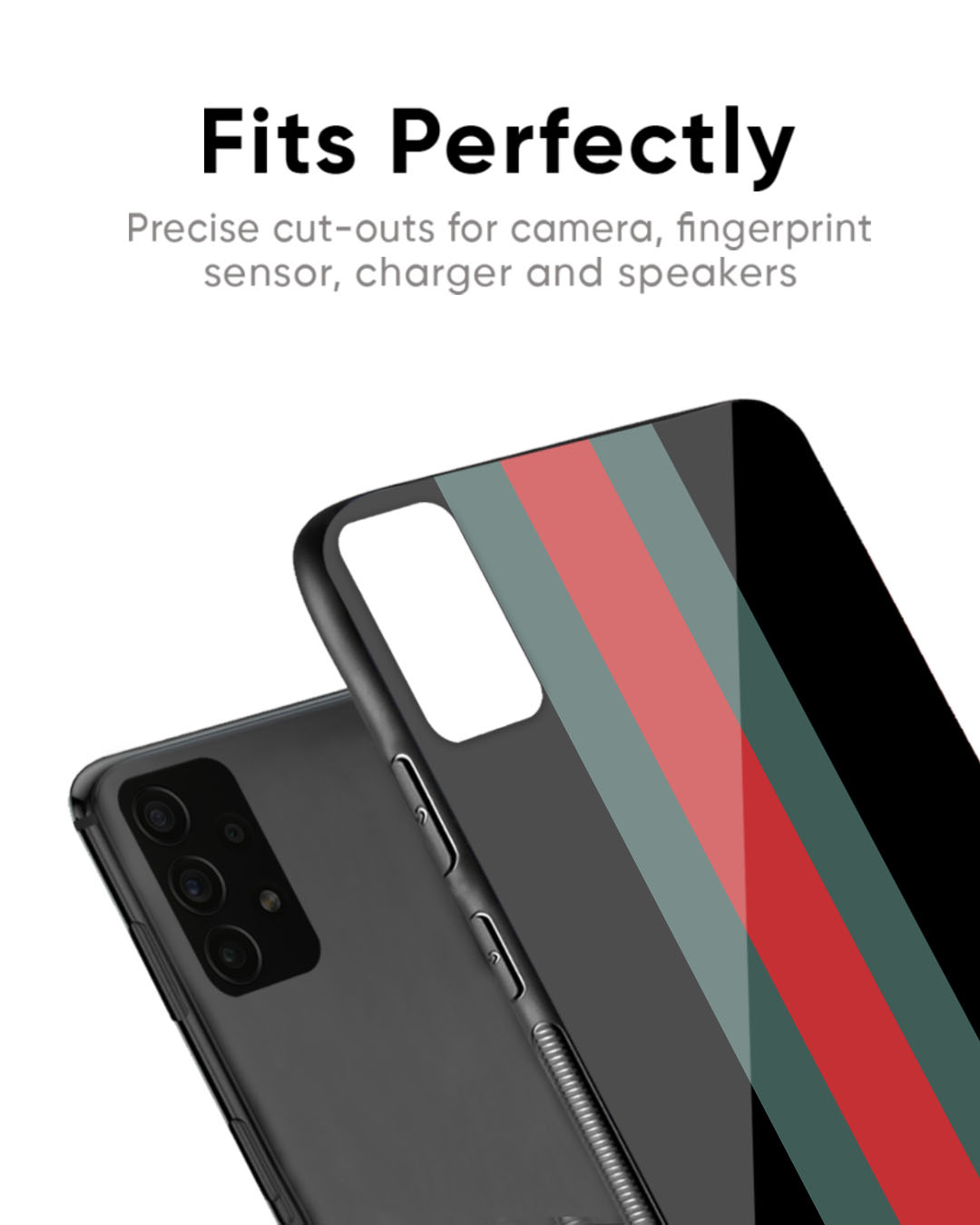 Shop Vertical Stripes Premium Glass Case for Redmi Note 12 (Shock Proof, Scratch Resistant)-Back