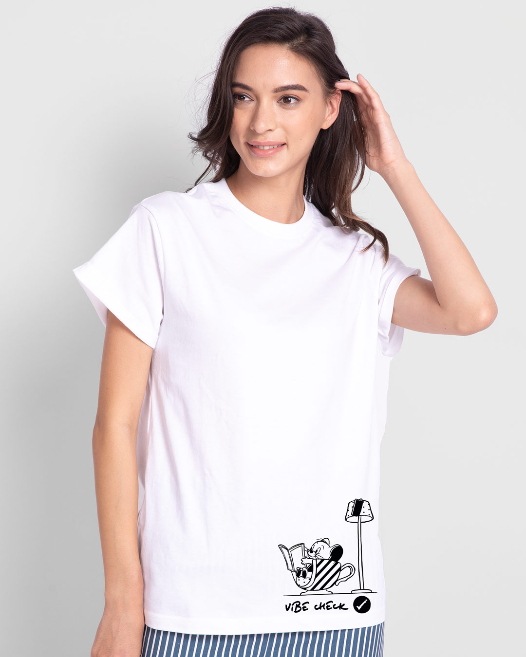 Shop Vibe Check Boyfriend T-Shirt White (TJL)-Back