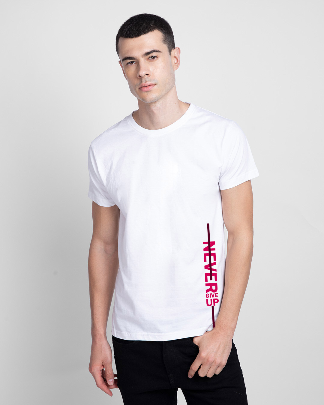 Shop Victorious Half Sleeve T-Shirt White-Back
